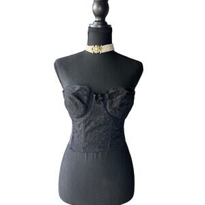 victorias secret gold crown label lace corset size 34c